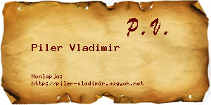 Piler Vladimir névjegykártya
